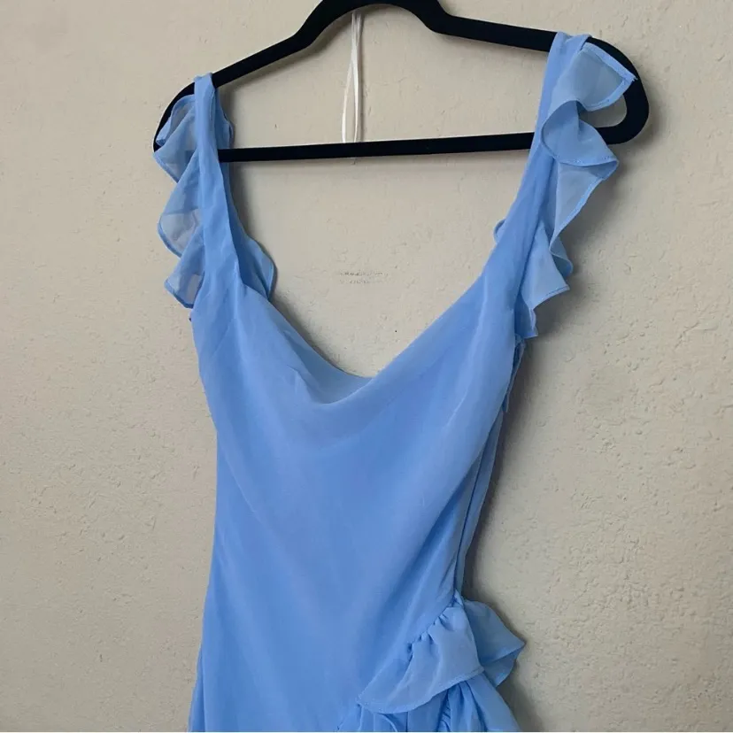 HOUSE OF CB 'Ariela' Soft Blue Ruffle Maxi Dress NWOT size XS‎ - Image 10