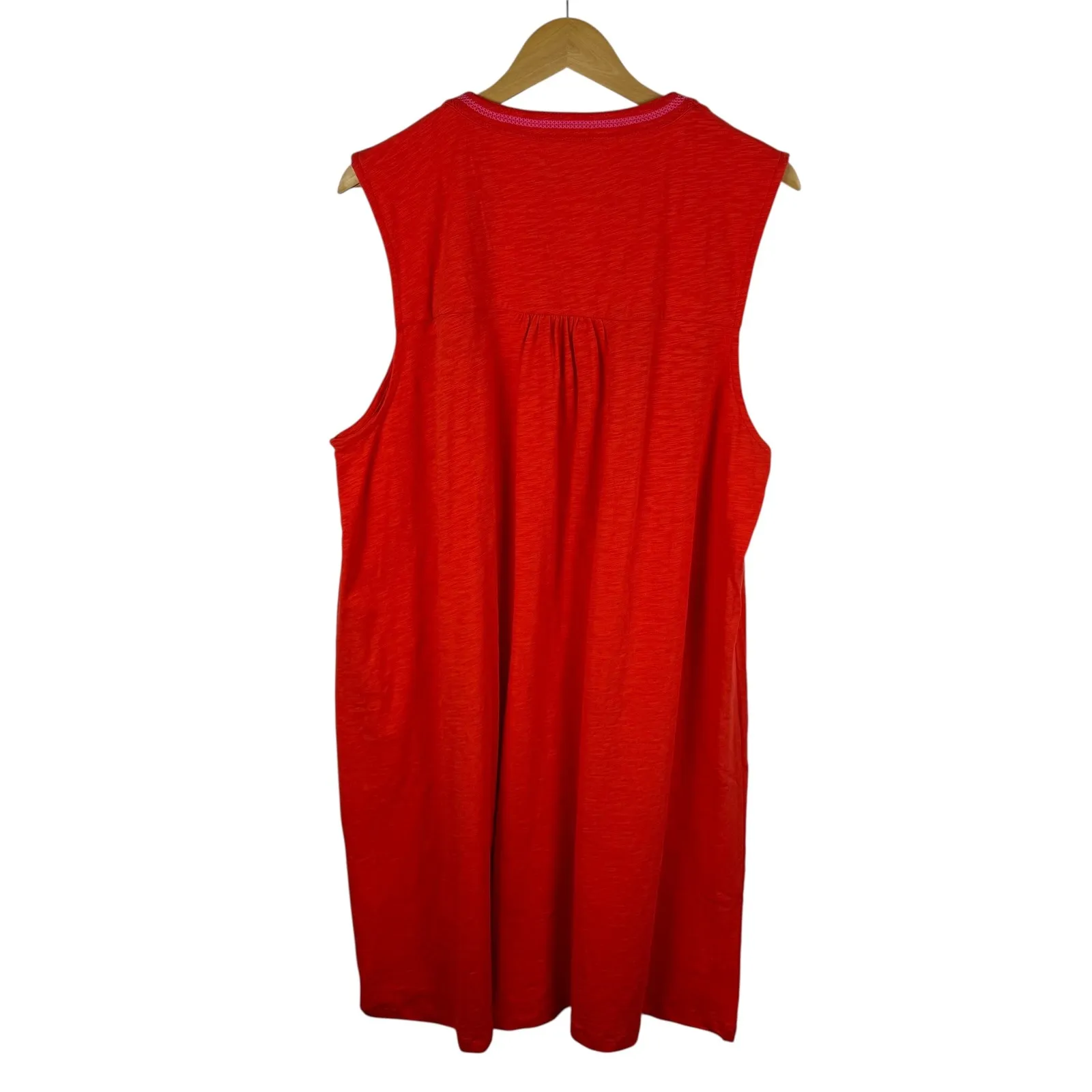 NWT Boden Nadine Notch Cotton Dress Size 20/22 Sleeveless Preppy Resort Vacation Red - Image 5