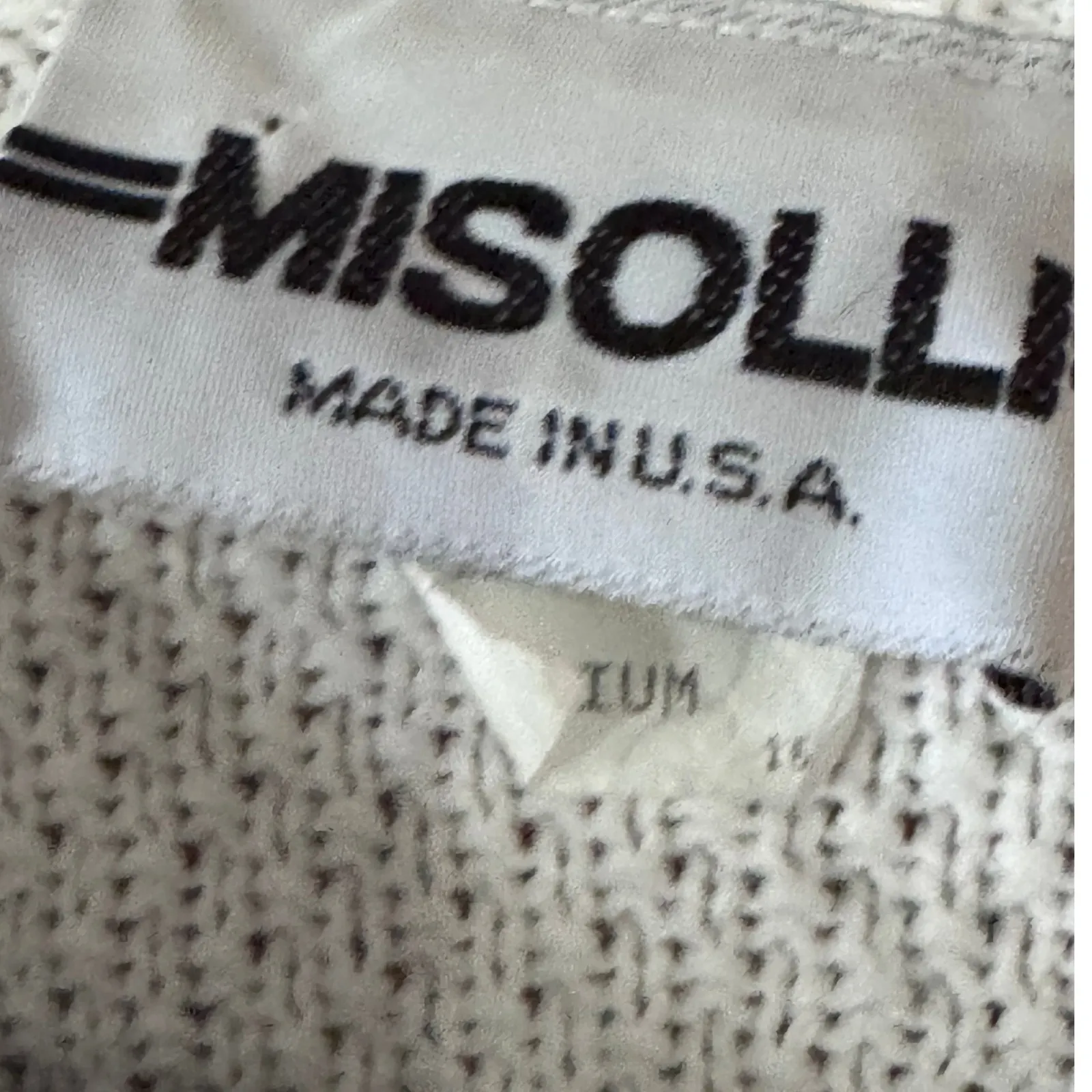 Misolli White Knit Cardigan Rainbow Stripe Button Down Sweater M waffle knit Size M - Image 4