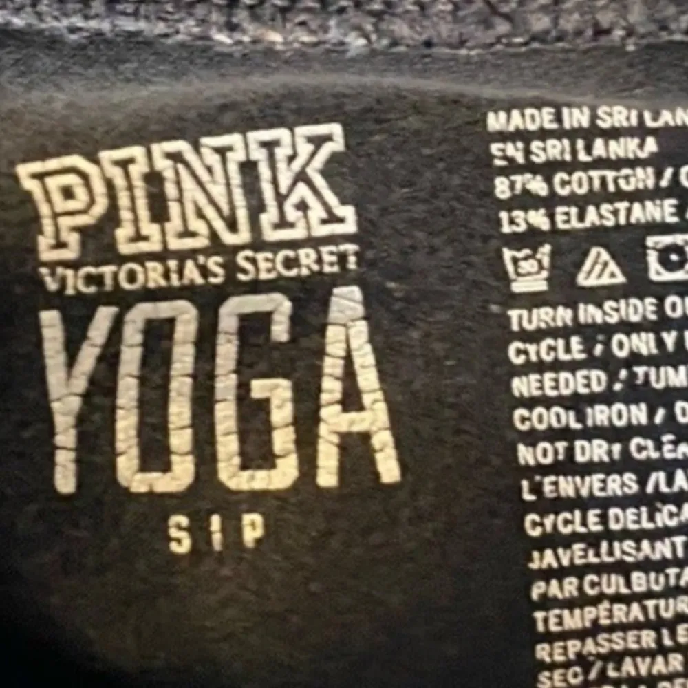 Victoria’s Secret pink yoga grey black Leggings bling tights Capri crop cropped - Image 4