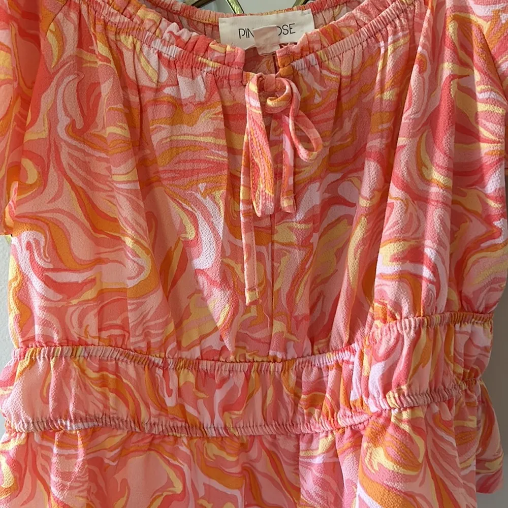 Adorable Swirl Patterned Summer Blouse Size M - Image 2
