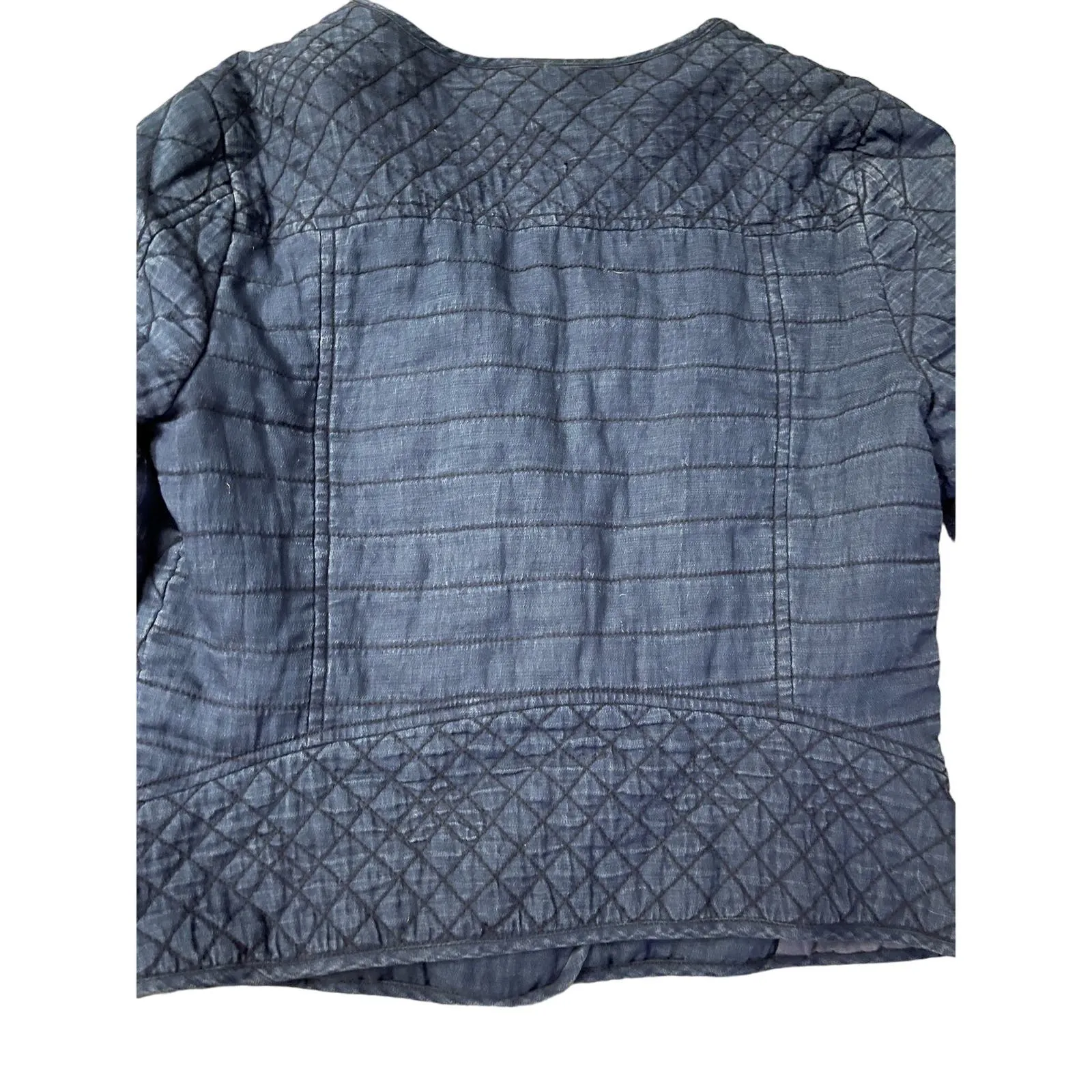 Joie Lightweight Quilted Kassidy Indigo Cropped Jacket‎ Size Small - Image 4