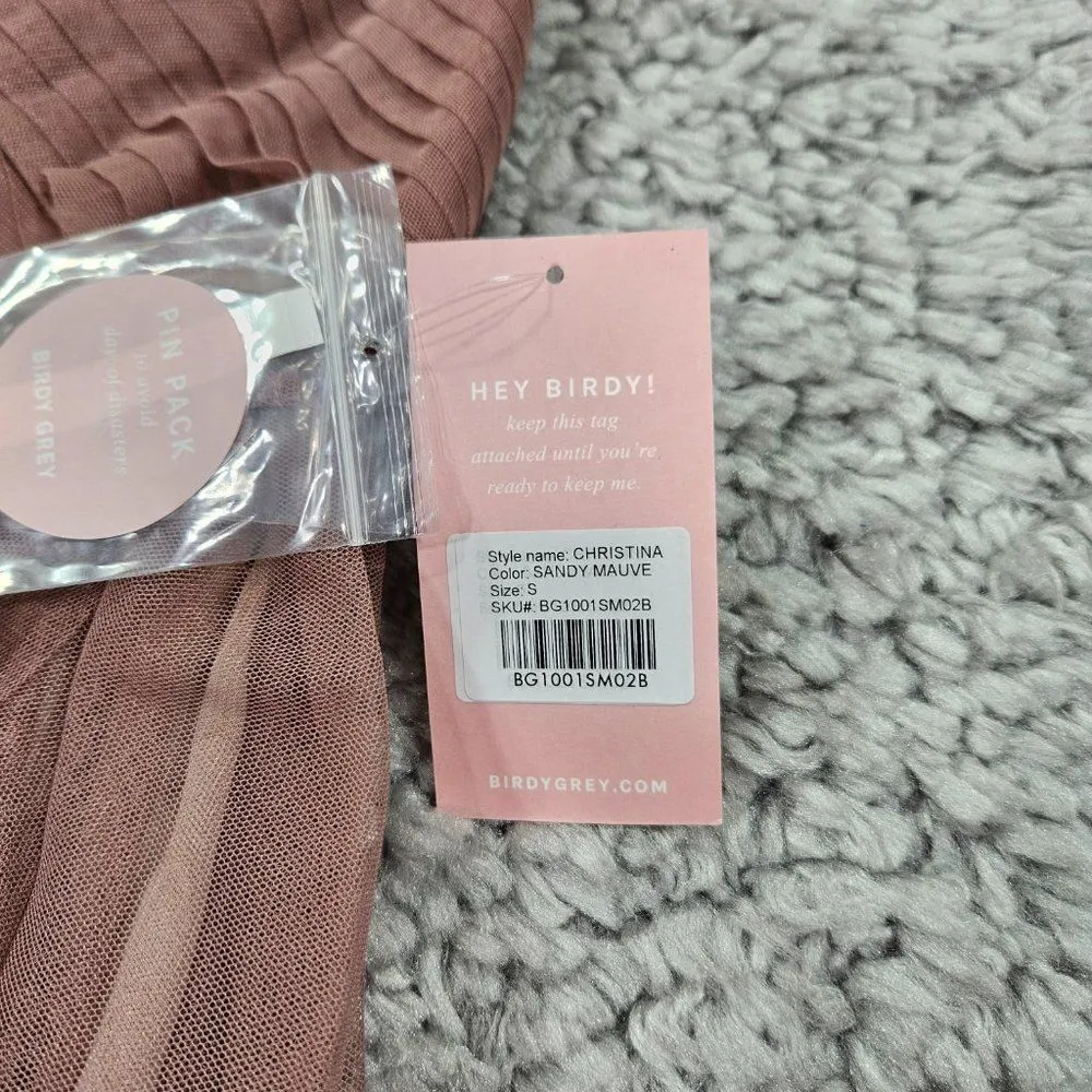 Birdy Grey Christina Convertible Tulle Bridesmaid Dress Purple Sandy Mauve Small - Image 6