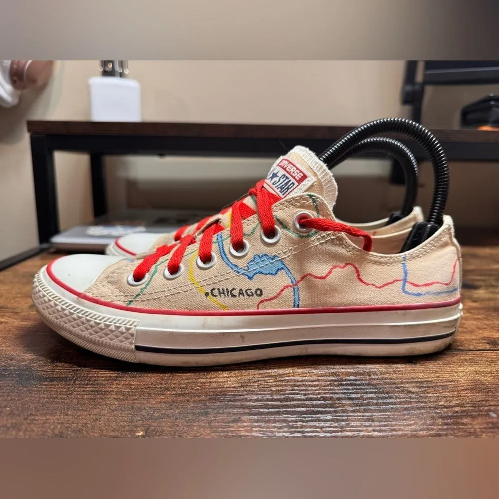 Converse tan map low sneakers size 7‎ - Image 3