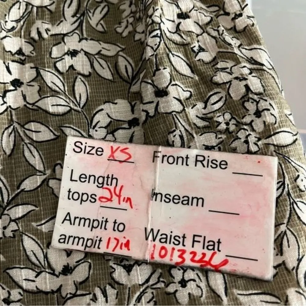 MNG Mango floral tunic v-neck 3/4 sleeve blouse top size xs - Image 12