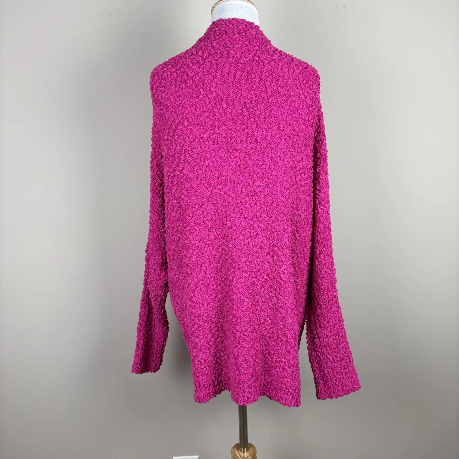 Umgee Oversized Cardigan Sweater Womens Large Pink Open Cozy Loungewear Bat Wing - Image 4