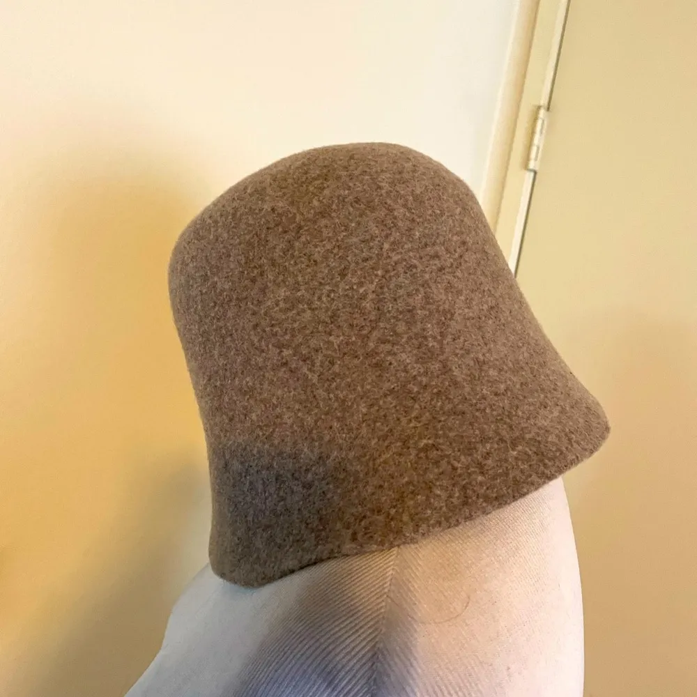 Simple Solid Color Wool Bucket Hat - Image 5