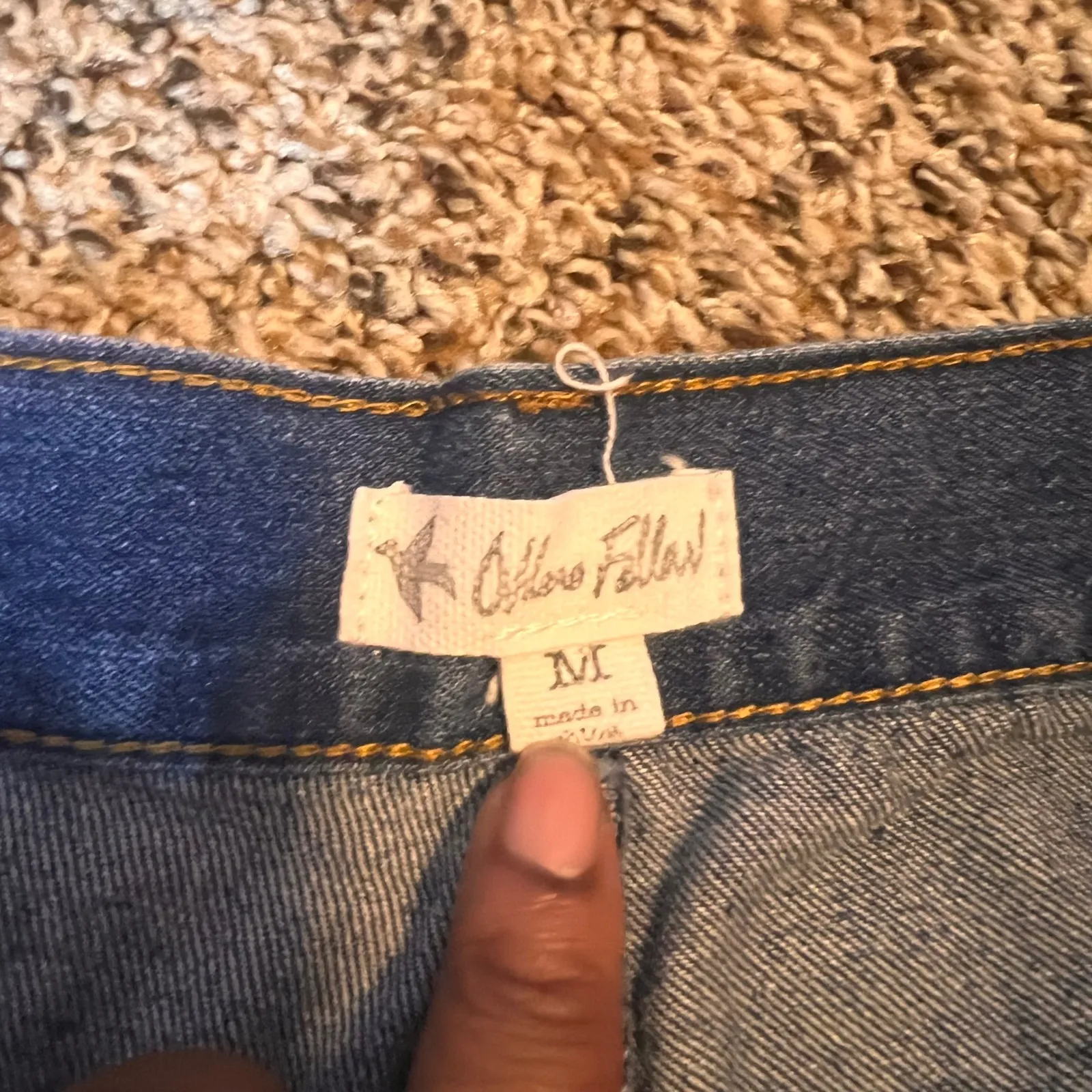 Others Follow Denim Shorts Star Distressed Frayed Hem Blue Medium - Image 2