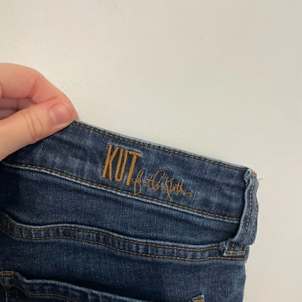 Kut From The Kloth  KFTK Carlo Ankle Skinny Jeans Dark Wash Raw Hem Cropped Crop - Image 13