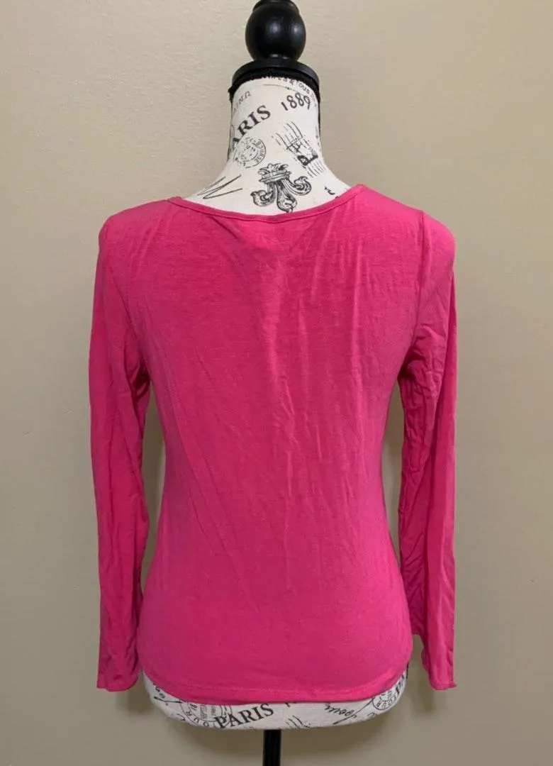 Pink Flare Sleeve Top Size Large - Image 3