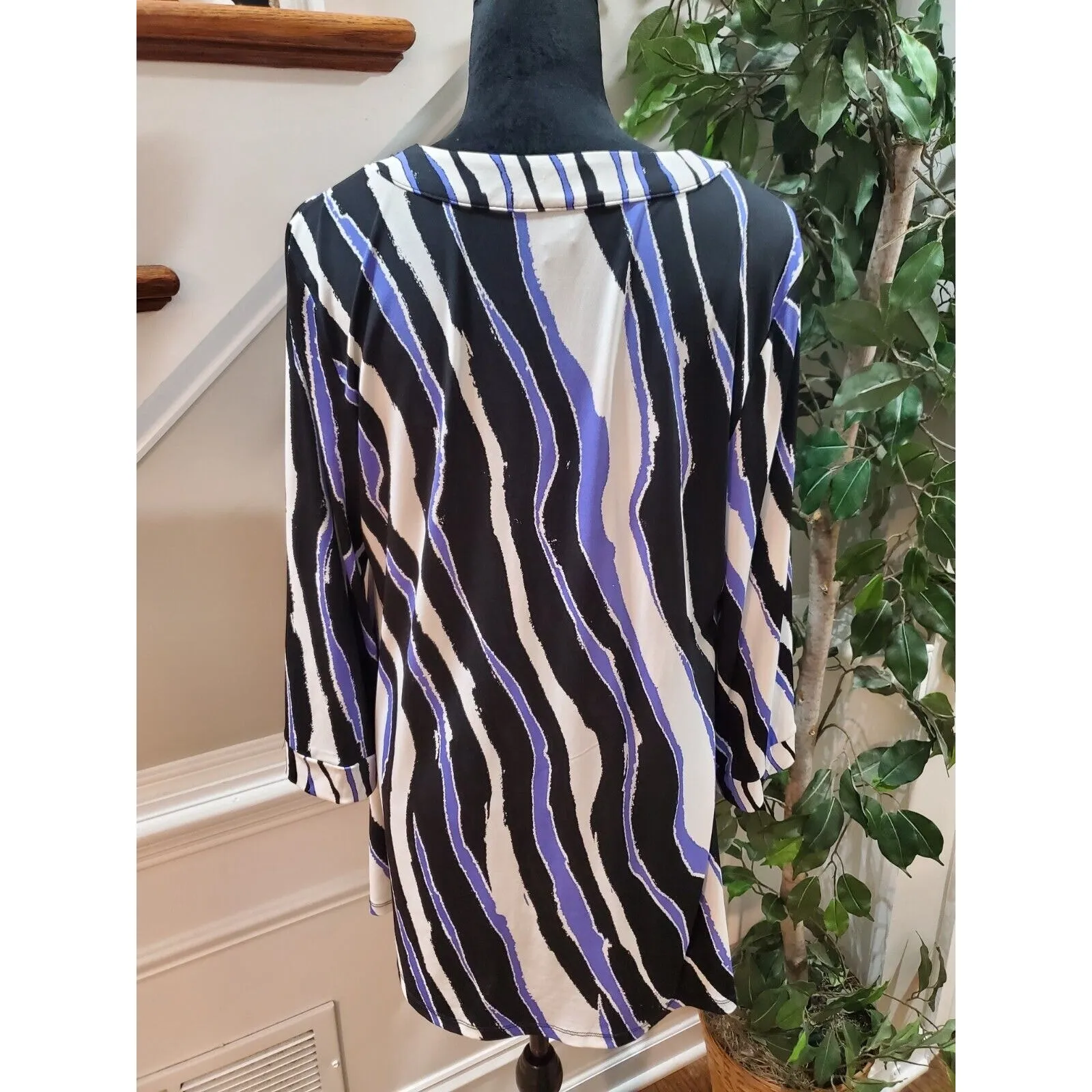 Alfani Women's Multicolor Polyester Round Neck Long Sleeve Top Blouse Size Large - Image 6