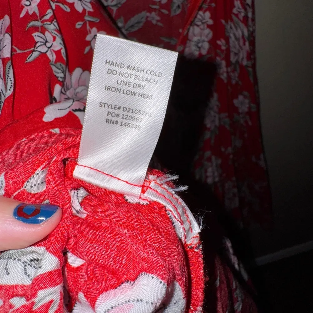 Lulus Esperanza Red Floral Print Midi Dress - Image 9