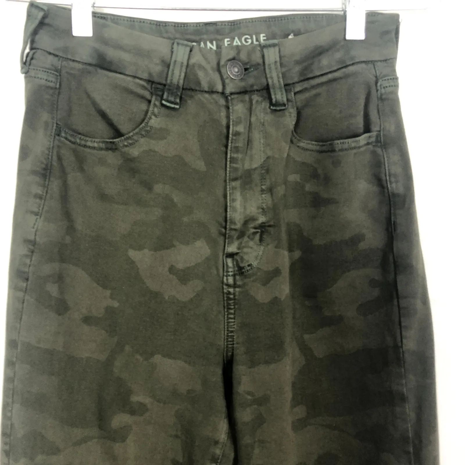 American Eagle Curvy Super High Rise Next Level Stretch Camo Distressed Jeans - Image 2