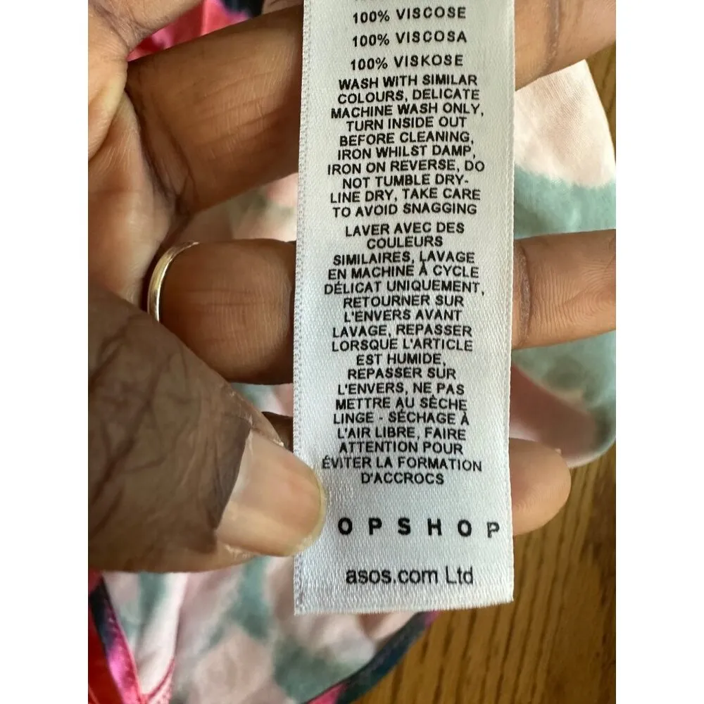 Topshop Blurred Poppy Satin Skirt Floral Print Midi Sz 2 Stretchy Waist NWOT - Image 11