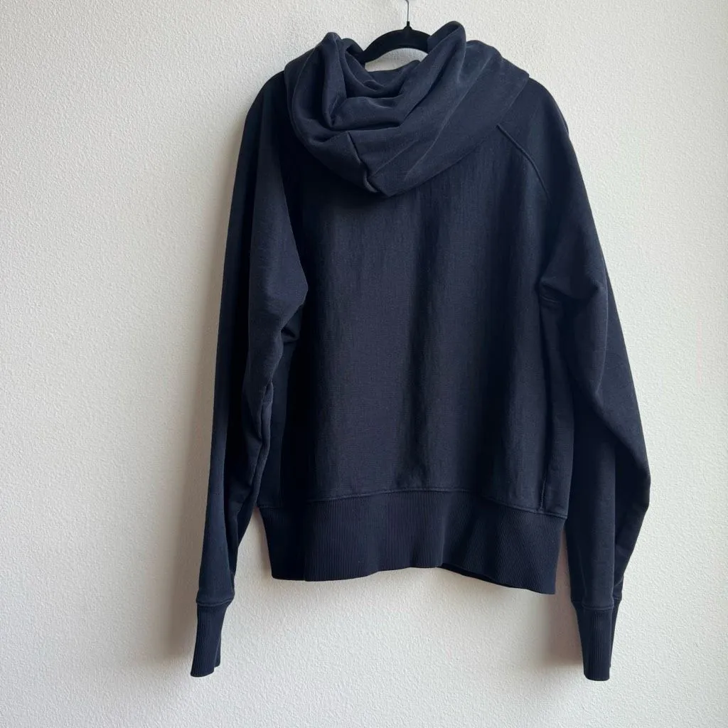 Thakoon Thick 100% cotton Hoodie Solid Navy Blue Size Medium Luxury Unisex - Image 3