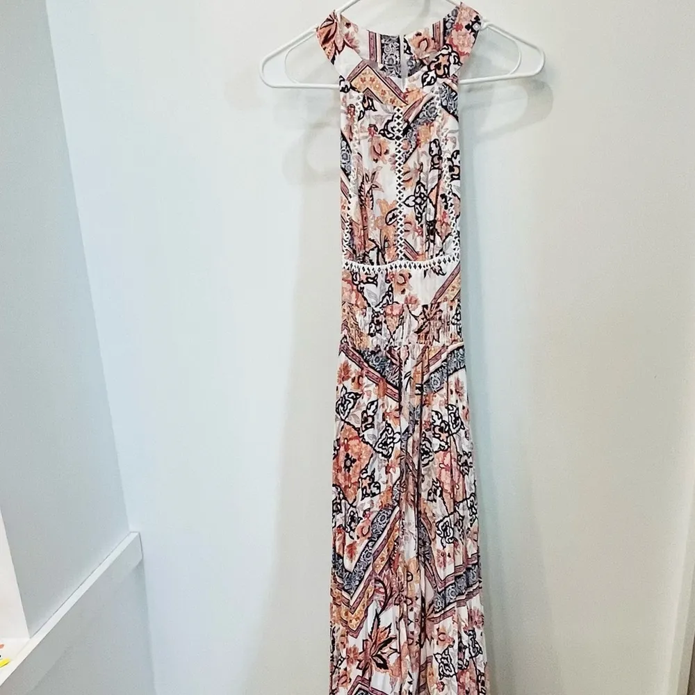 NWT Abel The Label Maxi Dress Womens Cutout Smocked Halter small - Image 4