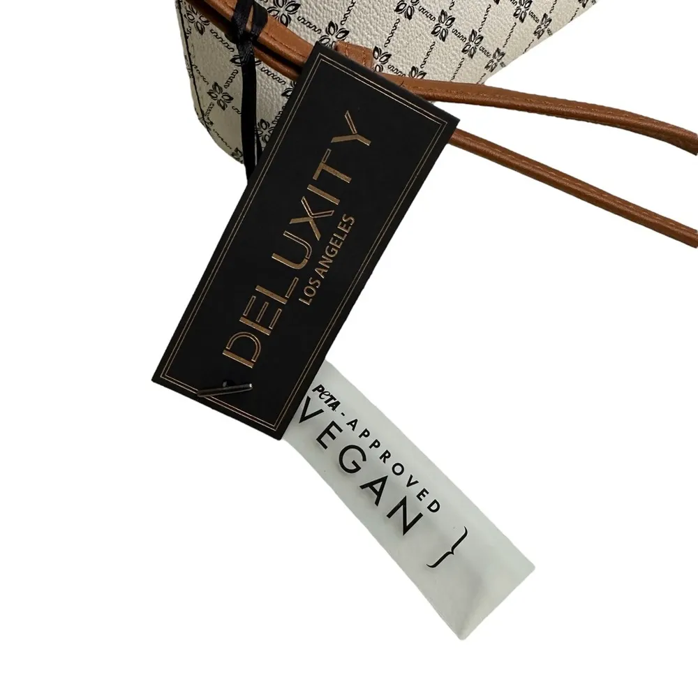 Crossbody Bag DELUXITY Los Angeles Faux Leather Crossbody Bag Small 9 Inch Tan - Image 5