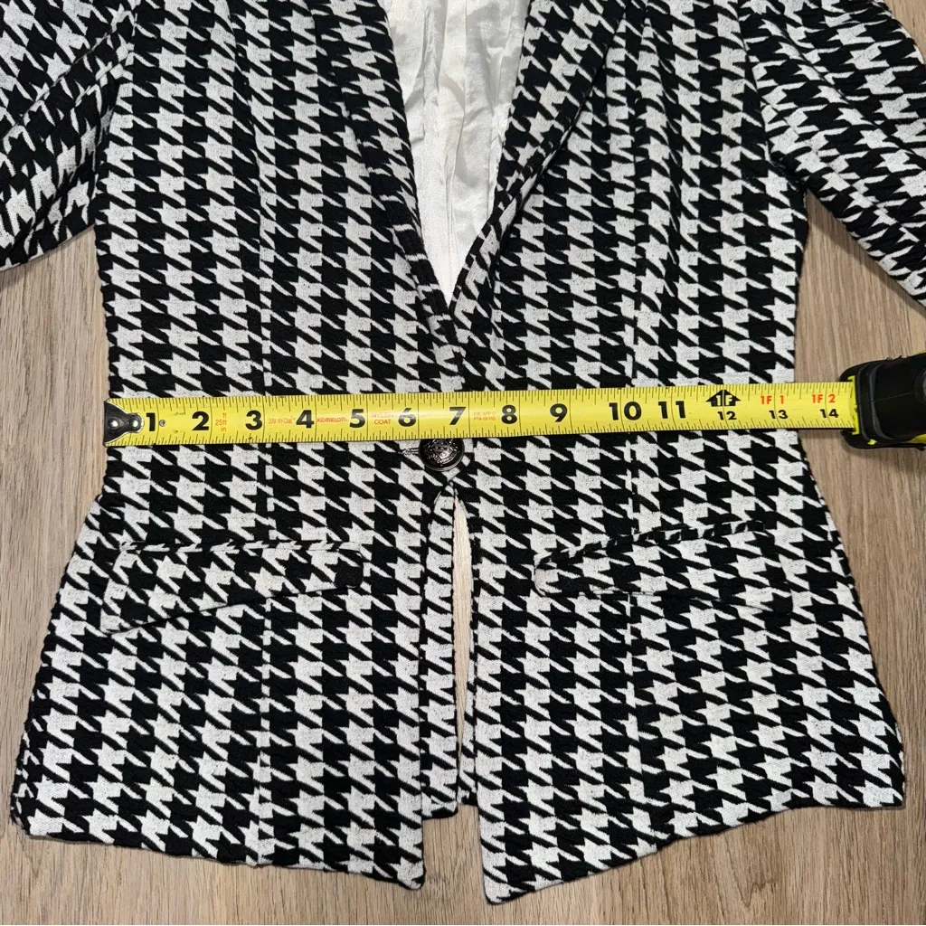 XTaren  Black & White Houndstooth Blazer - Size Small - Image 4