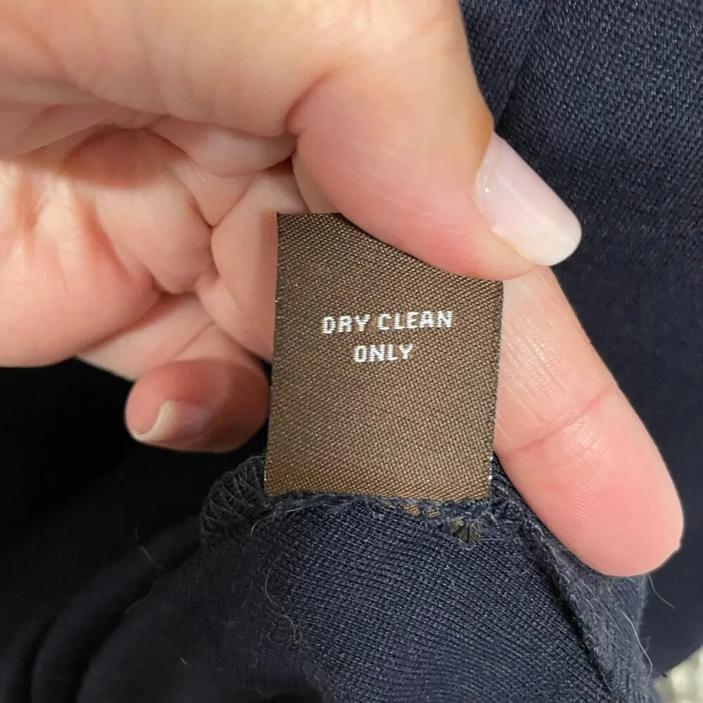 Adrienne Vittadini Womens Solid Navy Blue Sleeveless Sheath Dress Collar Size 4 - Image 10