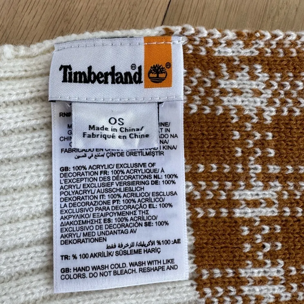 Timberland Scarf Cream & Tan Brown One Size - Image 4