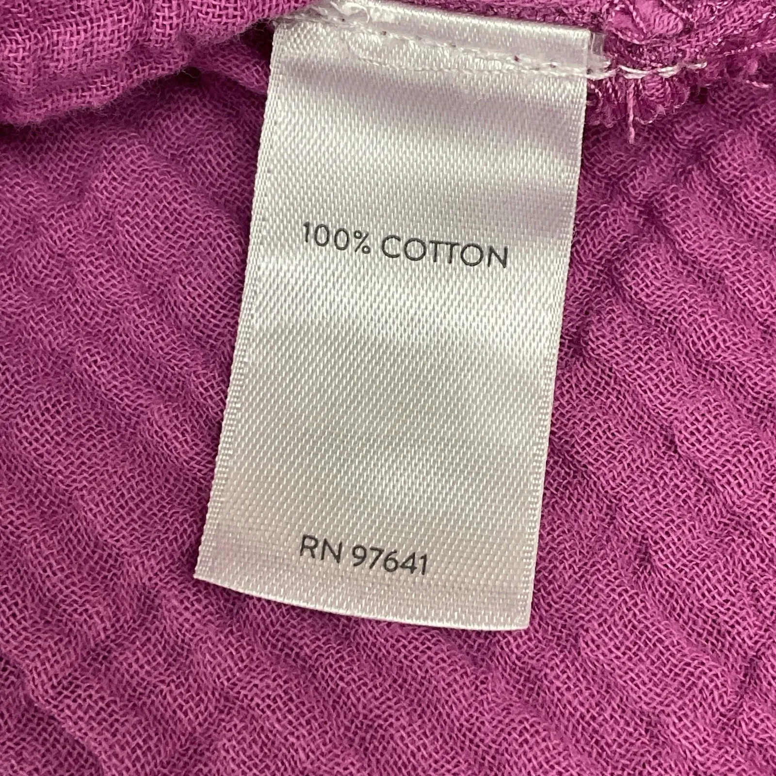 J. Jill Orchid Gauze Shirt Dress Style Midi 3/4 Roll Tab Sleeve Cotton Sz. MP Purple - Image 13