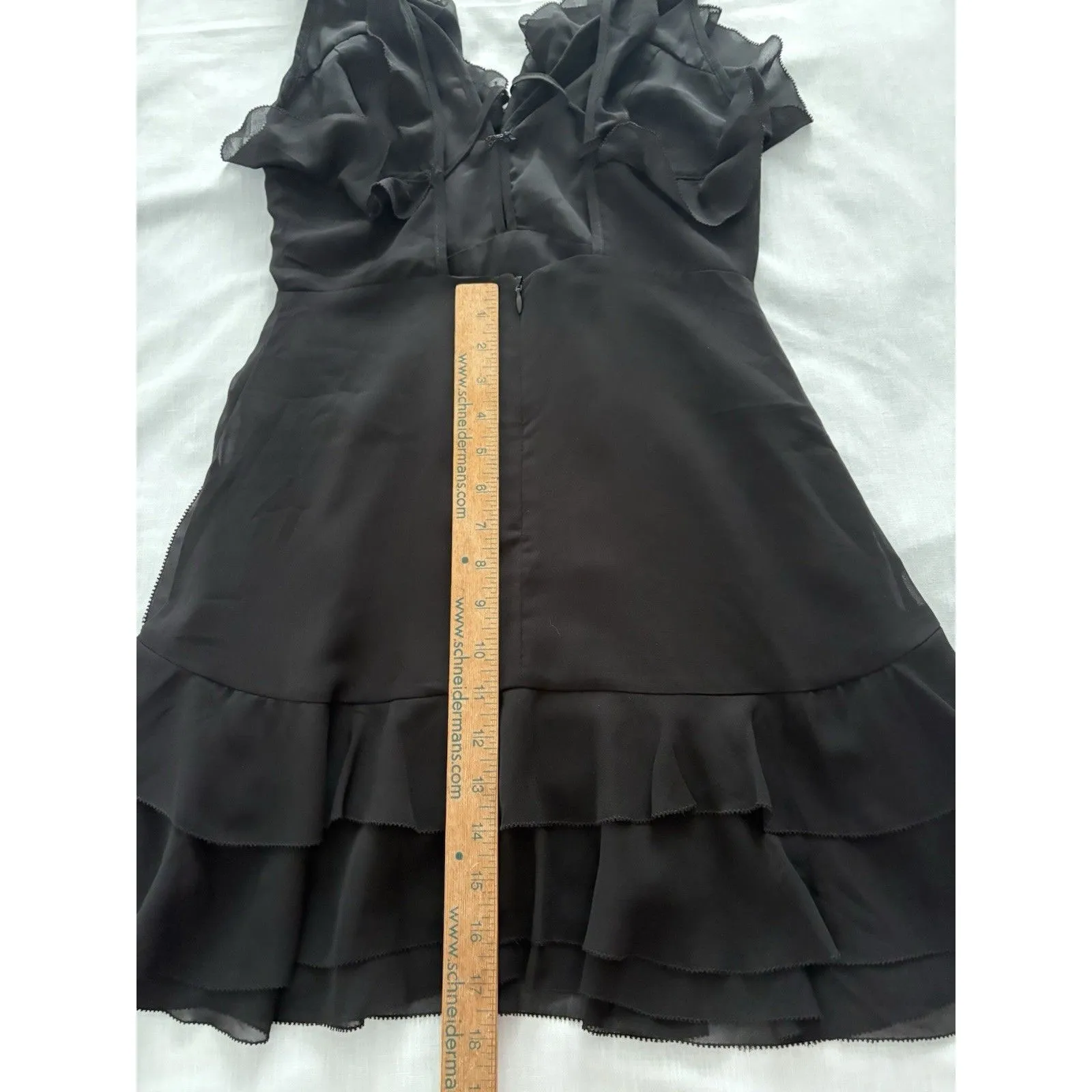 Storia Babydoll Dress Size S Black Ruffled Mini Witchy Goth Whimsy Feminine Y2K - Image 8