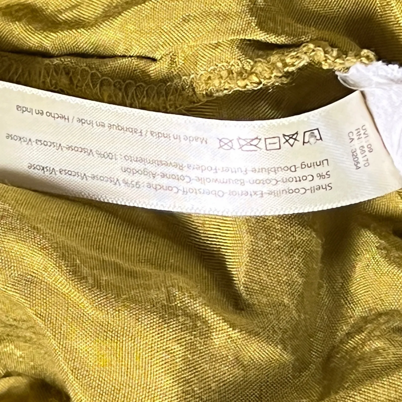 Free People One Mustard Yellow Ruffle Tiered Mini Dress XS Boho Festival - Image 12