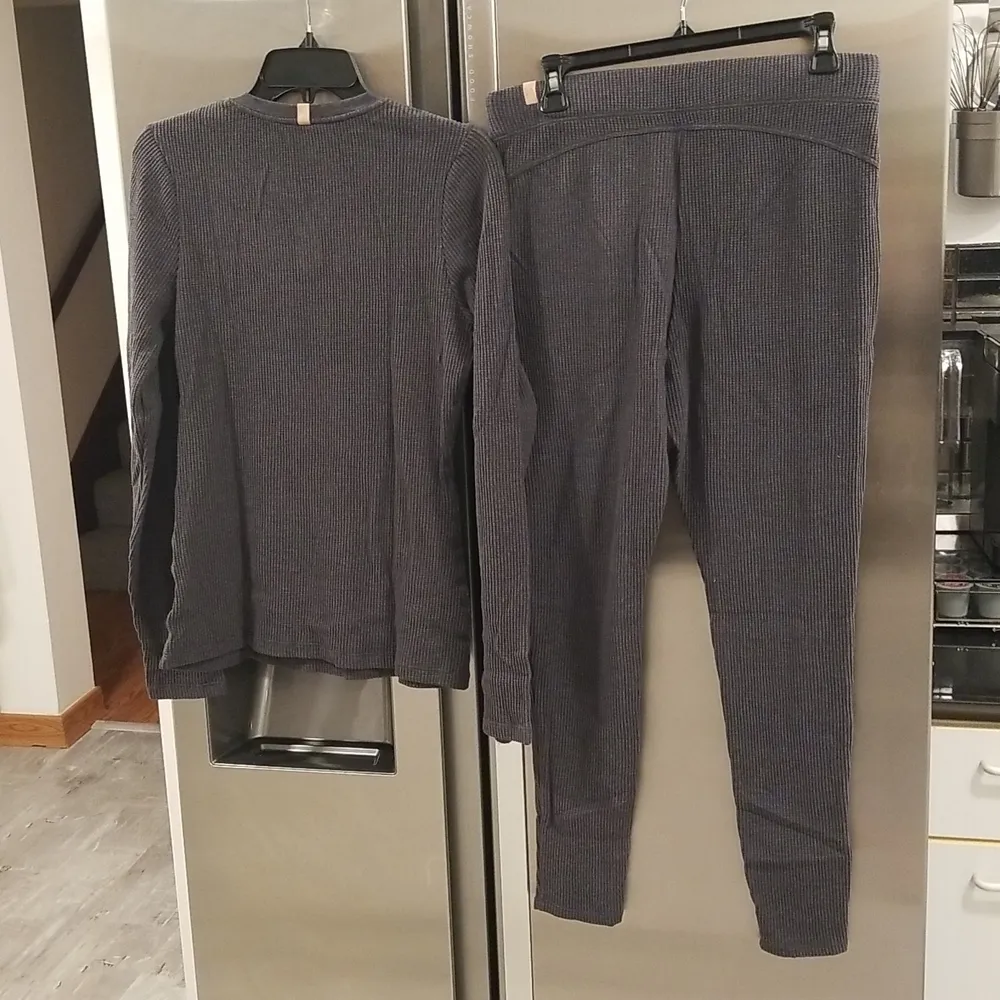 ๐LUNYA๐ Restore Thermal Long Sleeve Top + High Rise Legging Pajama Set L NWOT Gray Size L - Image 13