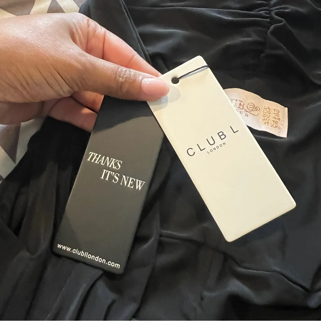 CLUB L LONDON Off The Shoulder Black Maternity Bardot Fitted Jumpsuit‎ Size undefined - Image 15