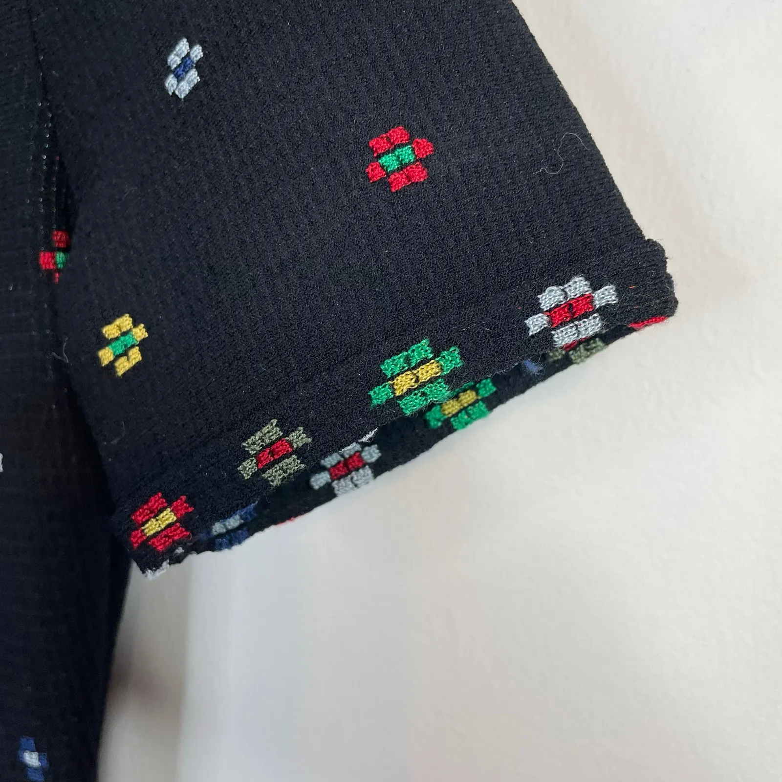 Alexander McQueen Silk Knit Intarsia Fit Flare Short Sleeve Sweater Dress S - Image 6