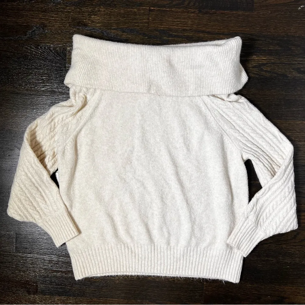 H&M Cream Cable Knit Cowl Neck Sweater - Image 5