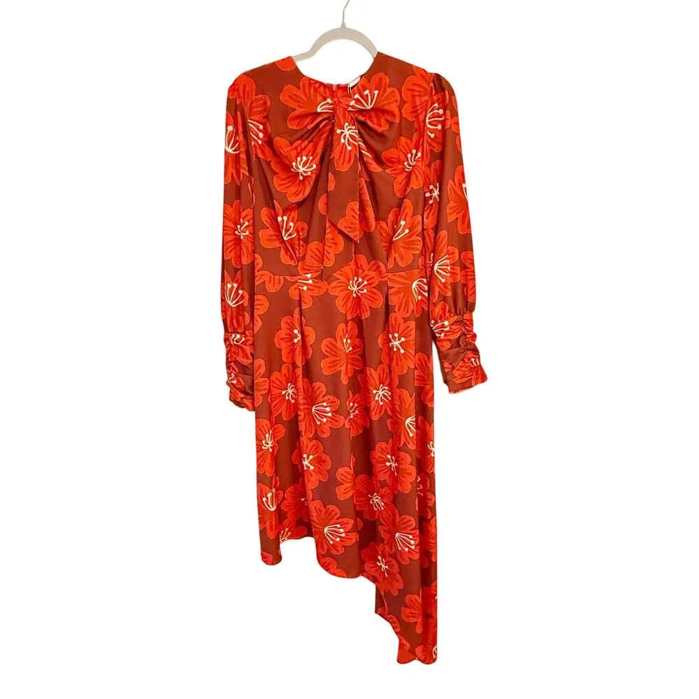 Dodo Bar Or Melody Dress Asymmetrical Midi Linda Bordo Red Size 42 NEW - Image 2