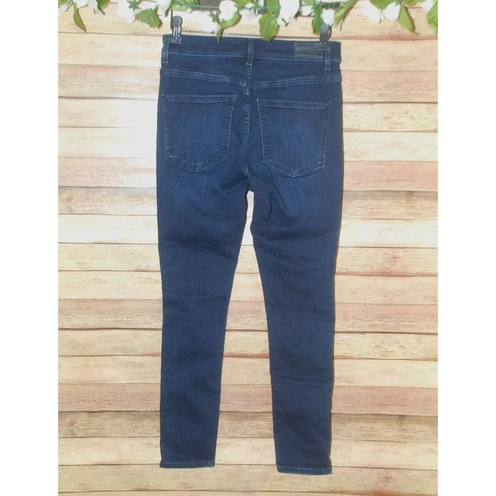 Express Ankle High Rise Denim Perfect Metallic Side Stripe Skinny Jean Womens 6 - Image 5