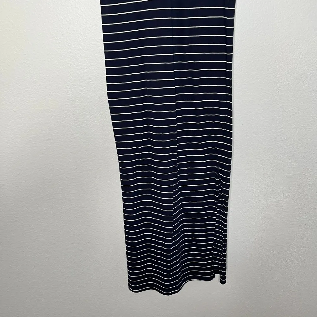 C&C California Womens Striped Navy White Lace-up Sleeveless maxi Dress Small - Image 3
