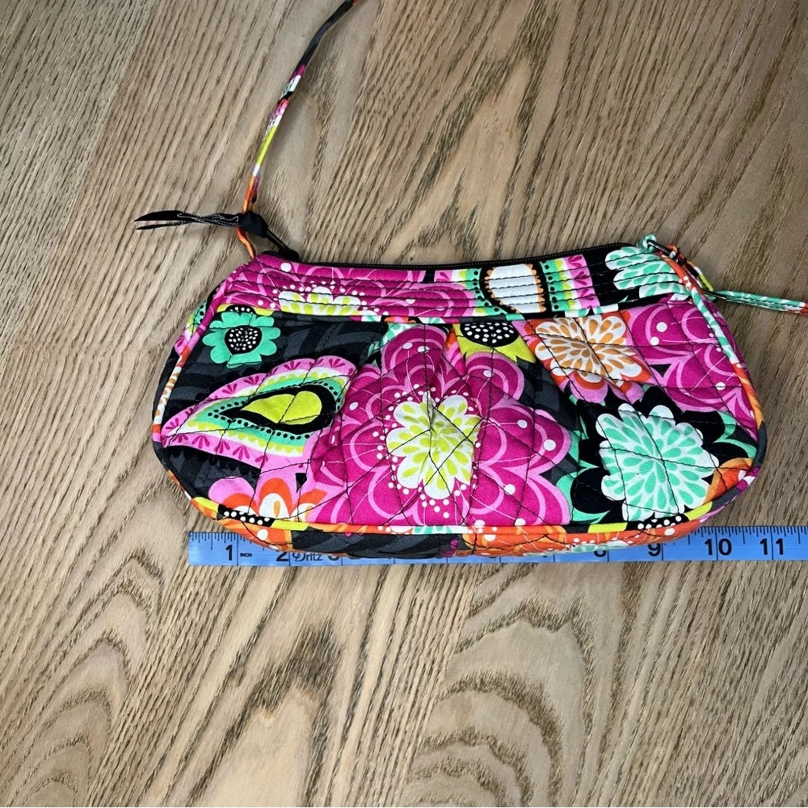 Vera Bradley Ziggy Zinnia Frannie Crossbody Purse Bag Pink Orange - Image 5