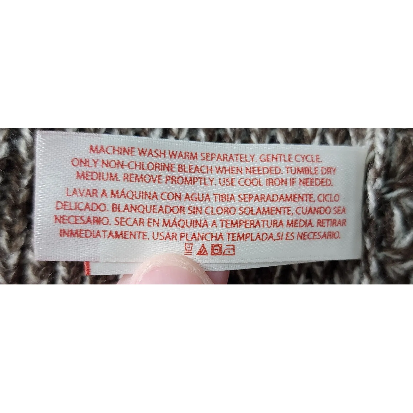 No Boundaries Womens Cardigan Sweater M Brown Marl Textured Knit Shawl Collar - Image 5