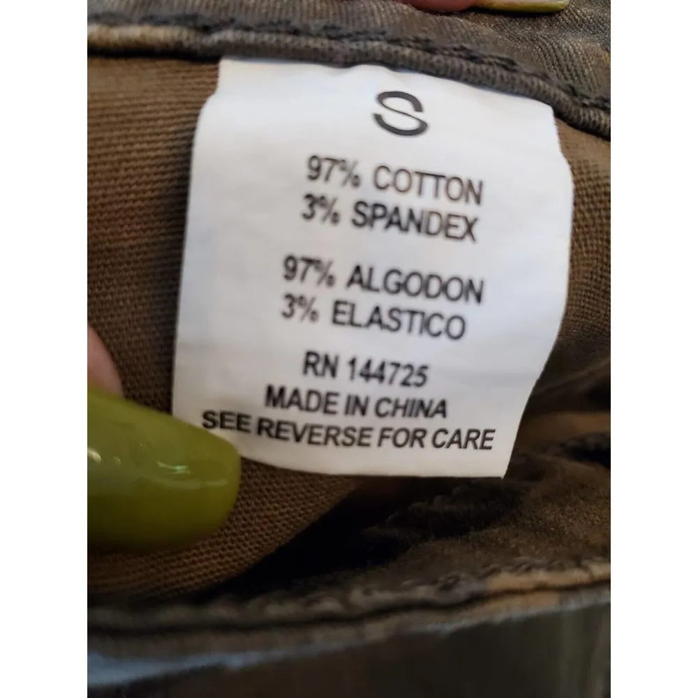 American Bazi Women's Camouflage Cotton Button Front Straight Mini Skirt Small - Image 7