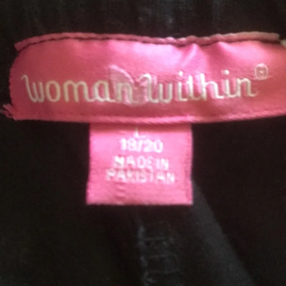 WOMAN WITHIN Leggings black elastic waistband cotton spandex size L 18/20 - Image 3