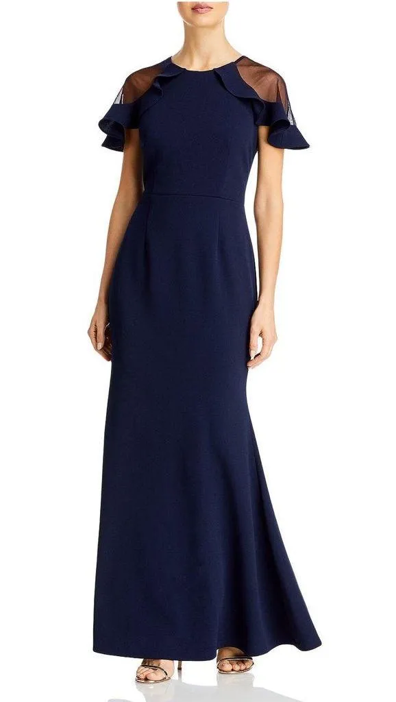 Eliza J. Mush Flutter Sleeve Maxi Dress in Navy, Size 6, NEW - Image 12