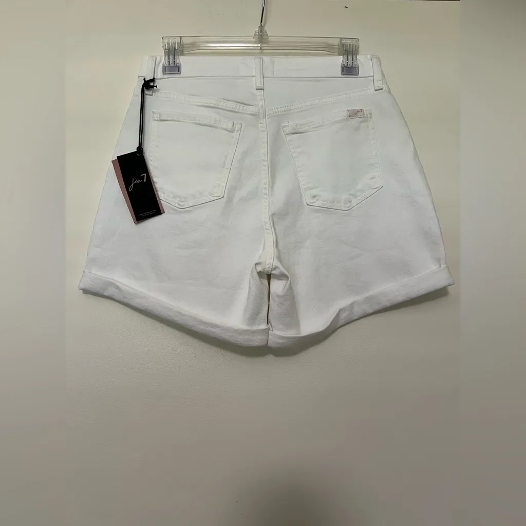 Jen 7 / 7 For‎ All Mankind Mid Roll White Denim Shorts - Image 4