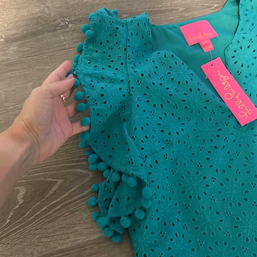 Lilly‎ Pulitzer NWT Women’s Astara Eyelet Flutter Short Sleeve Dress Size XXS - Image 8
