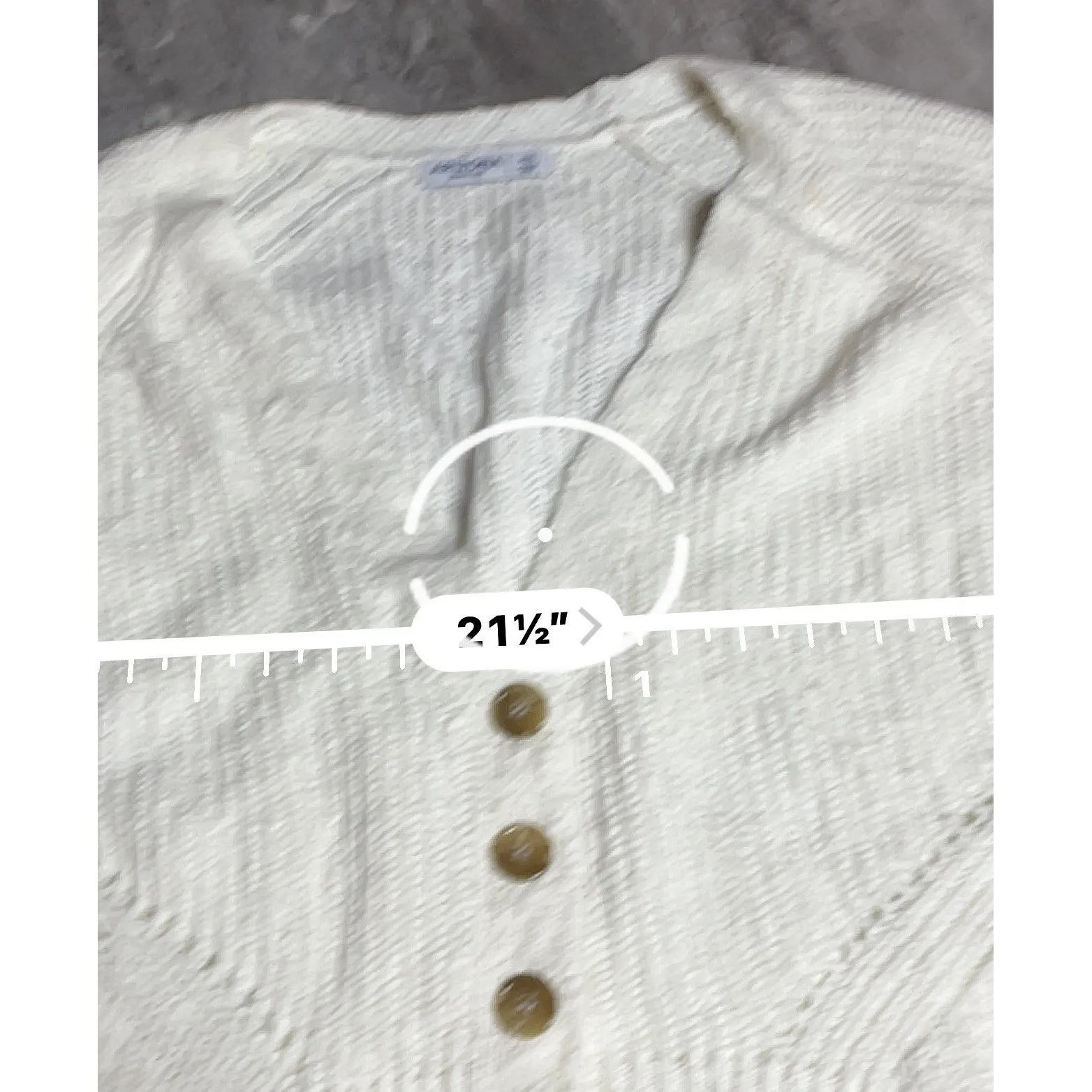 Arizona Jean Co Cream cropped cardigan‎ Three Button Up Size  Xxl C-0052 - Image 4