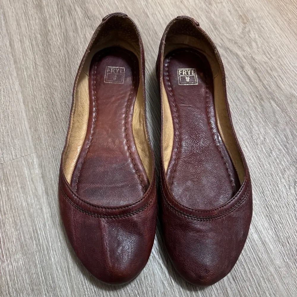 Frye Carrie Brown Leather Ballet Flats Shoes 8.5 Women’s - Image 7