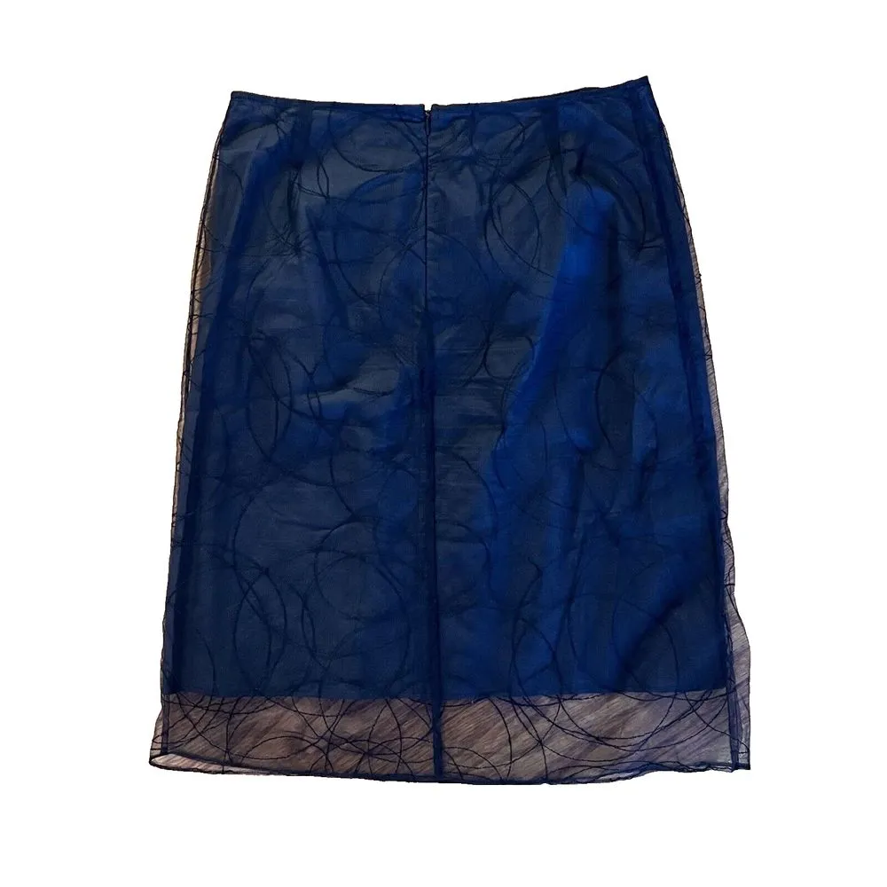 Calvin Klein Whimisgoth Sheer Skirt‎ Size 6 Black Pencil Skirt - Image 2
