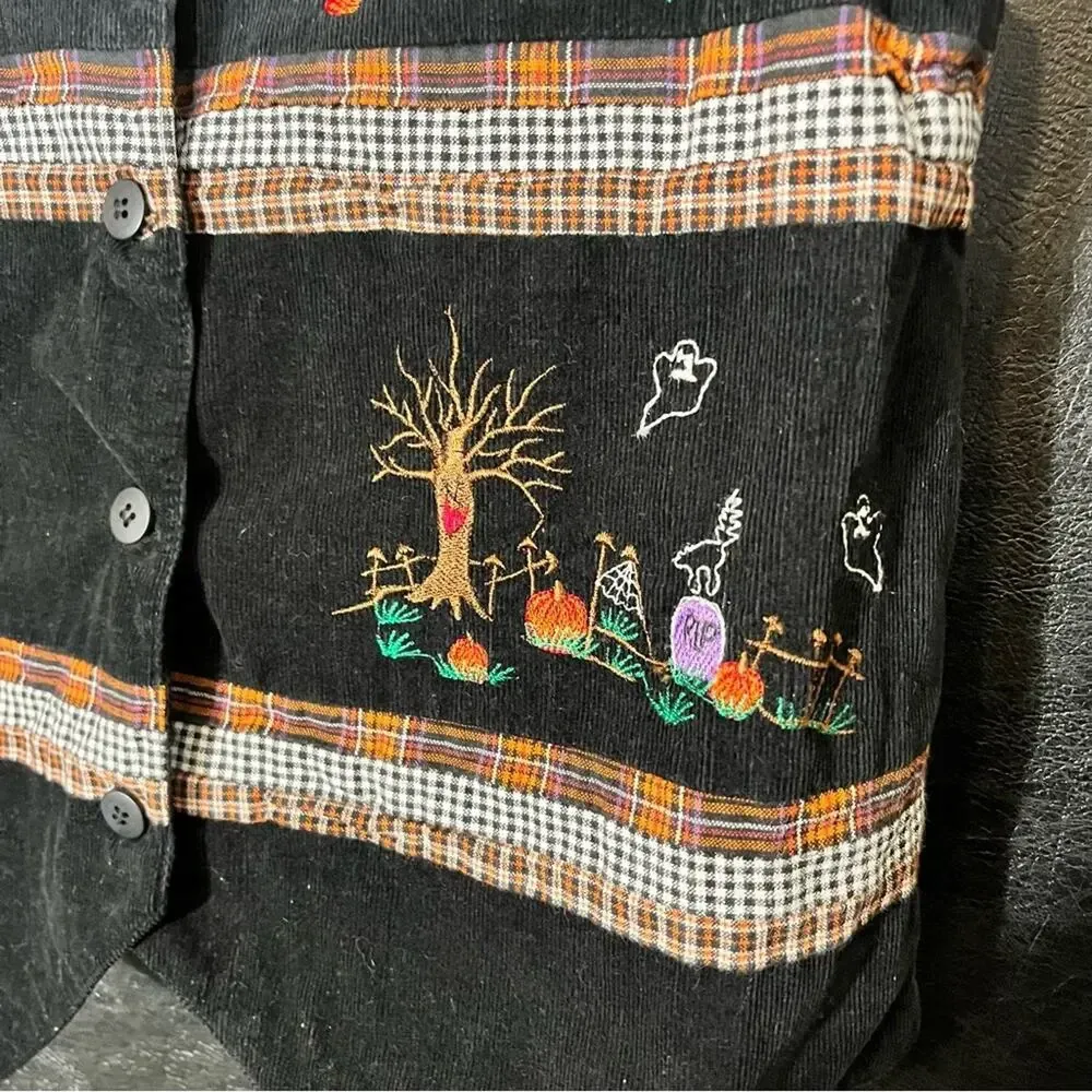 Casey & Max Black‎ Corduroy Halloween/Fall Vest Size Small Black - Image 7