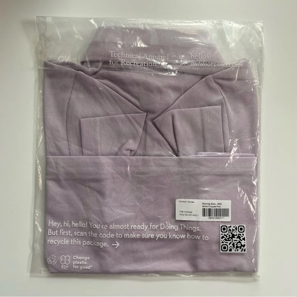 Outdoor Voices Birdie Cropped Polo Morning Glory Size XXS - Image 3