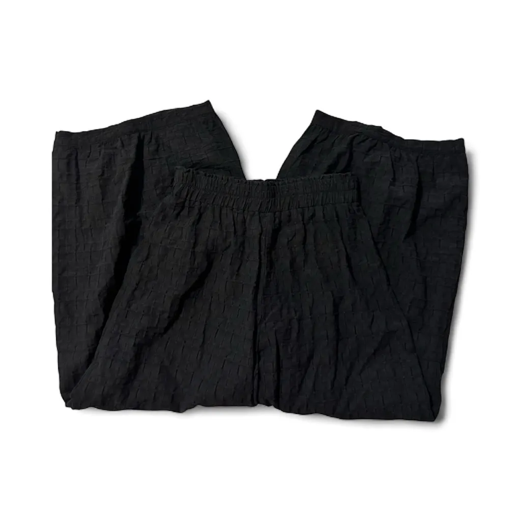 Dazy solid elastic waist textured pants Black Size M - Image 4