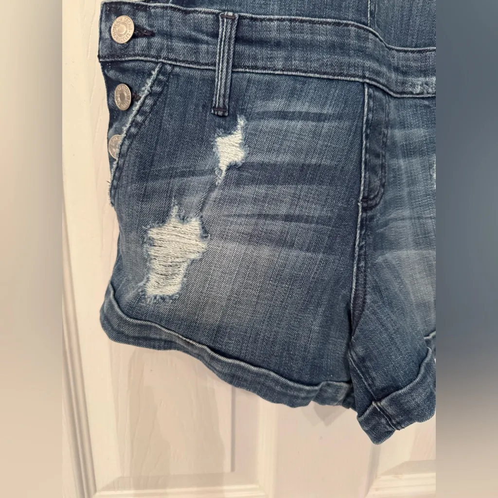 Black Orchid  Overall Shorts Women's Blue Denim Overalls Size Small - Image 8