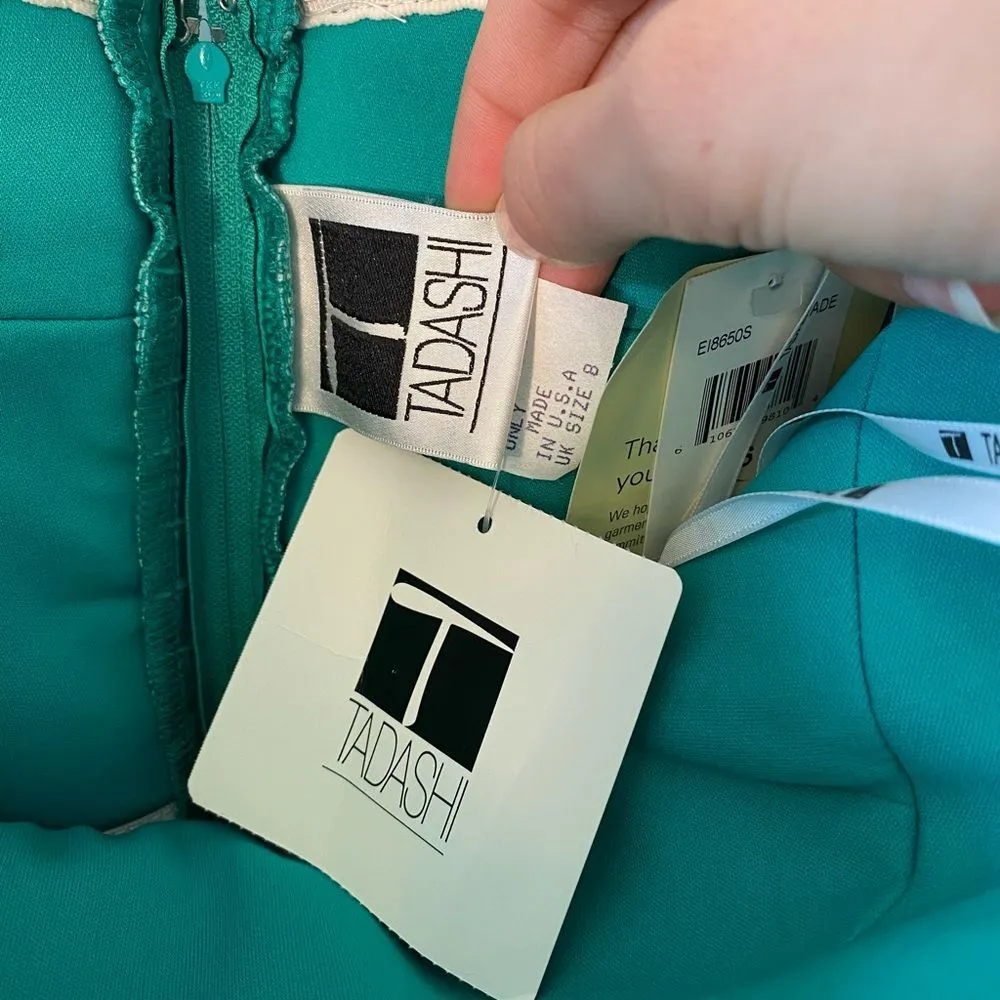 Tadashi | NEW Strapless Silk Ruffle Dress Prom Party Gown Green Sz 6 - Image 2