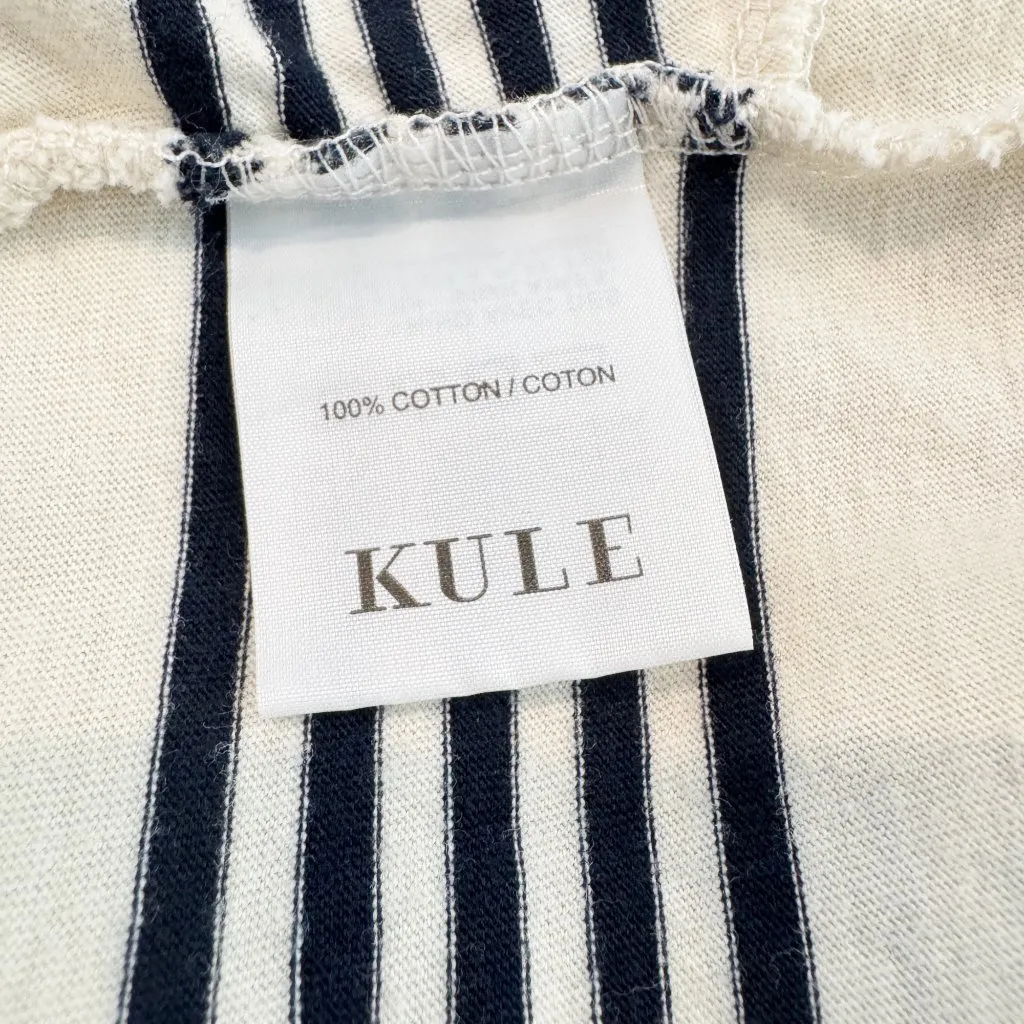 Kule The Bundle‎ Striped Casual Loungewear Shorts in Cream Navy Blue Logo Summer Size XXL - Image 6